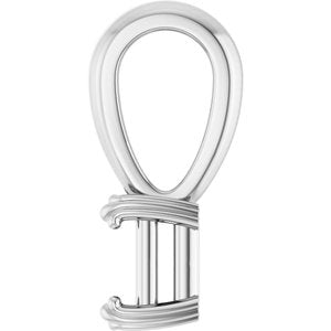 18K White Gold 4.5x3 mm Emerald Pendant Mounting – image 6