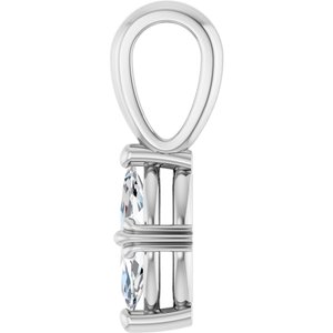 14K White Gold 8x4 mm Marquise Pendant Mounting – image 5