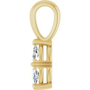 10K Yellow Gold 8x4 mm Marquise Pendant Mounting – image 5
