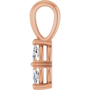 10K Rose Gold 8x4 mm Marquise Pendant Mounting – image 5