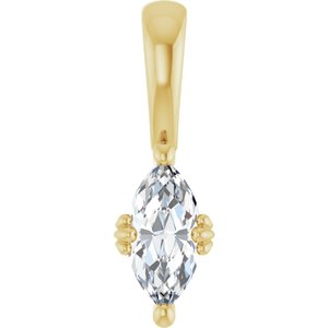 14K Yellow Gold 8x4 mm Marquise Pendant Mounting