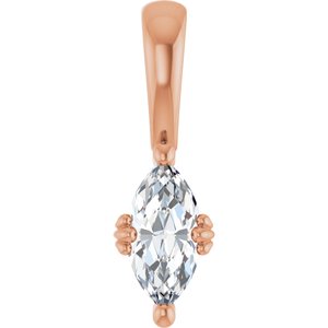 10K Rose Gold 8x4 mm Marquise Pendant Mounting