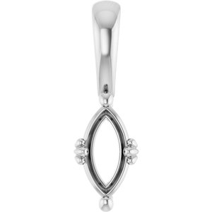 Platinum 8x4 mm Marquise Pendant Mounting – image 2