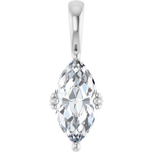 10K White Gold 13x6.5 mm Marquise Pendant Mounting