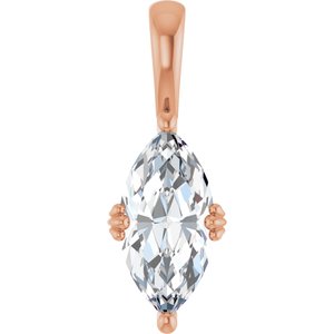14K Rose Gold 13x6.5 mm Marquise Pendant Mounting