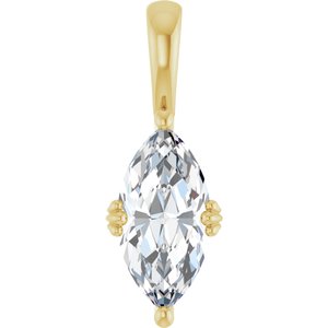 18K Yellow Gold 13x6.5 mm Marquise Pendant Mounting
