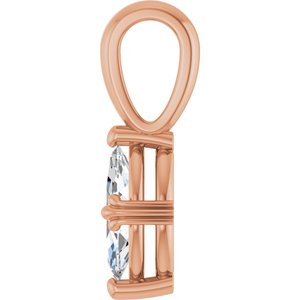 14K Rose Gold 8.5x4.5 mm Marquise Pendant Mounting – image 5