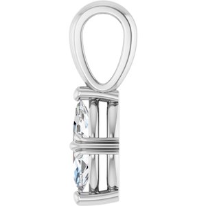14K White Gold 8.5x4.5 mm Marquise Pendant Mounting – image 5