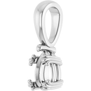 18K White Gold 7x4.5 mm Pear Pendant Mounting – image 4