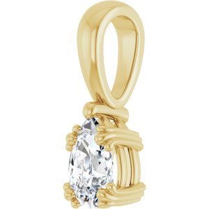 18K Yellow Gold 7x4.5 mm Pear Pendant Mounting – image 3