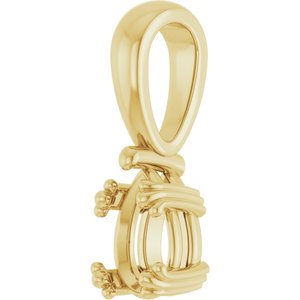 18K Yellow Gold 7x4.5 mm Pear Pendant Mounting – image 4