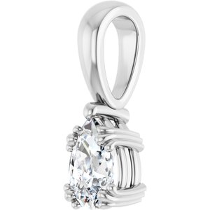 14K White Gold 7x4.5 mm Pear Pendant Mounting – image 3