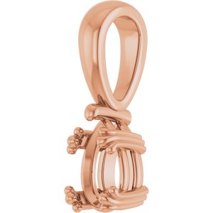 18K Rose Gold 7x4.5 mm Pear Pendant Mounting – image 4
