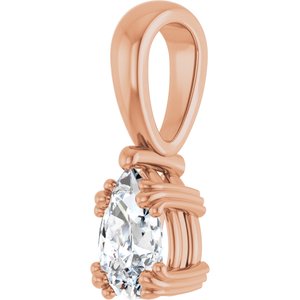 10K Rose Gold 7x4.5 mm Pear Pendant Mounting – image 3
