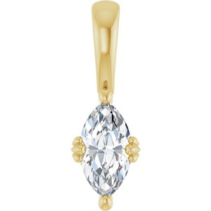 10K Yellow Gold 8.5x4.5 mm Marquise Pendant Mounting