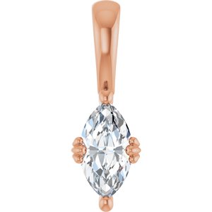 10K Rose Gold 8.5x4.5 mm Marquise Pendant Mounting