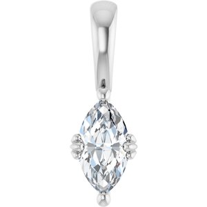 Sterling Silver 8.5x4.5 mm Marquise Pendant Mounting