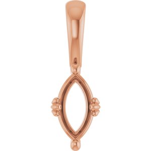 10K Rose Gold 8.5x4.5 mm Marquise Pendant Mounting – image 2