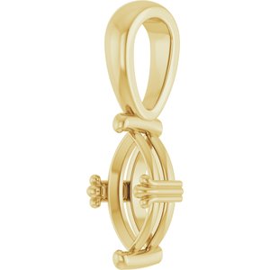 10K Yellow Gold 8.5x4.5 mm Marquise Pendant Mounting – image 4
