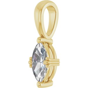 10K Yellow Gold 8.5x4.5 mm Marquise Pendant Mounting – image 3