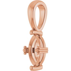 10K Rose Gold 8.5x4.5 mm Marquise Pendant Mounting – image 4