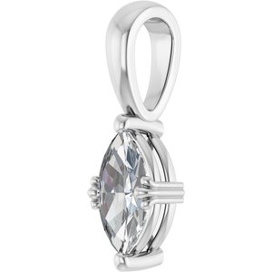 14K White Gold 8.5x4.5 mm Marquise Pendant Mounting – image 3