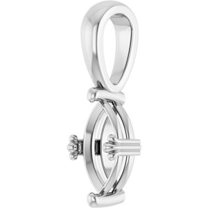 Sterling Silver 8.5x4.5 mm Marquise Pendant Mounting – image 4