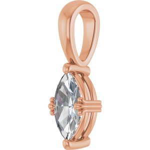 10K Rose Gold 8.5x4.5 mm Marquise Pendant Mounting – image 3
