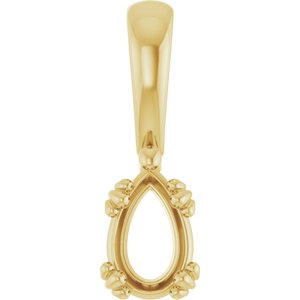 10K Yellow Gold 7x4.5 mm Pear Pendant Mounting – image 2