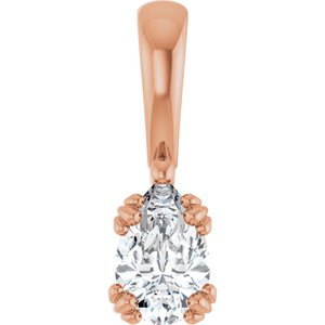 18K Rose Gold 7x4.5 mm Pear Pendant Mounting