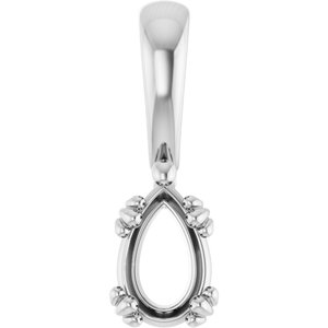 Platinum 7x4.5 mm Pear Pendant Mounting – image 2