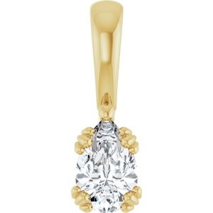 18K Yellow Gold 7x4.5 mm Pear Pendant Mounting