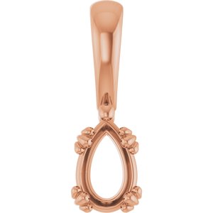 18K Rose Gold 7x4.5 mm Pear Pendant Mounting – image 2