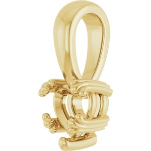 18K Yellow Gold 5x5 mm Heart Pendant Mounting – image 4