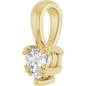 18K Yellow Gold 5x5 mm Heart Pendant Mounting – image 3