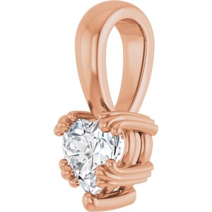 10K Rose Gold 5x5 mm Heart Pendant Mounting – image 3