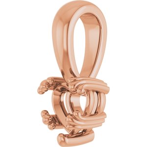 14K Rose Gold 5x5 mm Heart Pendant Mounting – image 4