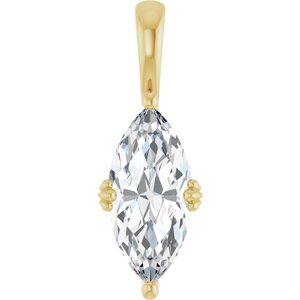 18K Yellow Gold 15x7 mm Marquise Pendant Mounting
