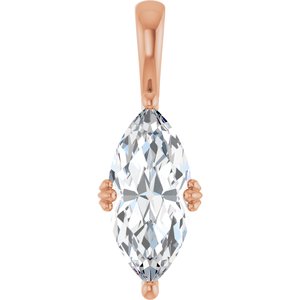 18K Rose Gold 15x7 mm Marquise Pendant Mounting