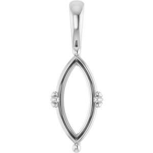 18K White Gold 15x7 mm Marquise Pendant Mounting – image 2