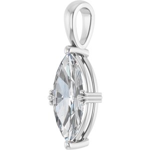 14K White Gold 15x7 mm Marquise Pendant Mounting – image 3