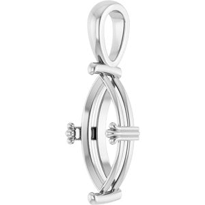 Platinum 15x7 mm Marquise Pendant Mounting – image 4