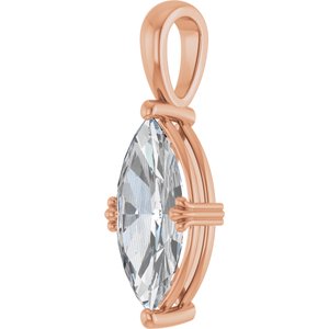 18K Rose Gold 15x7 mm Marquise Pendant Mounting – image 3