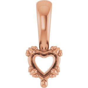 10K Rose Gold 5x5 mm Heart Pendant Mounting – image 2