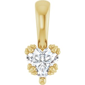 10K Yellow Gold 5x5 mm Heart Pendant Mounting