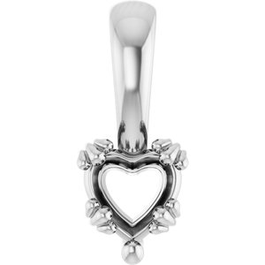 Platinum 5x5 mm Heart Pendant Mounting – image 2
