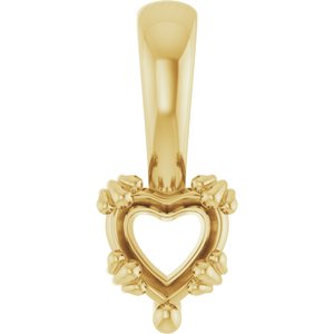 14K Yellow Gold 5x5 mm Heart Pendant Mounting – image 2