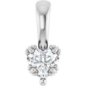 18K White Gold 5x5 mm Heart Pendant Mounting