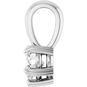 14K White Gold 5x5 mm Heart Pendant Mounting – image 5