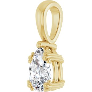14K Yellow Gold 8.5x5.5 mm Pear Pendant Mounting – image 3